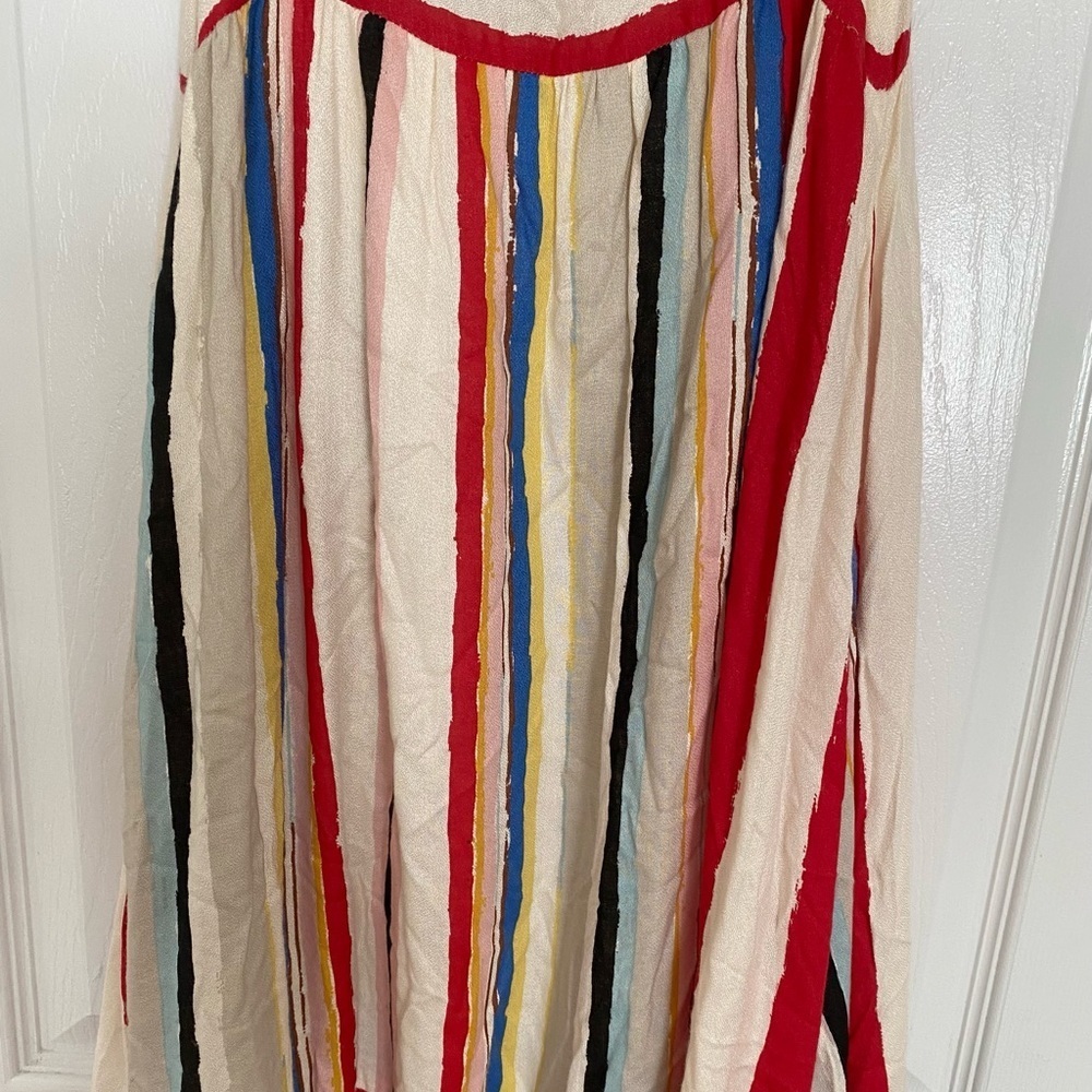 NWT Striped Maxi Dress En Crème ASOS Adjustable Straps Red pink Cream Size Small - Picture 5 of 7